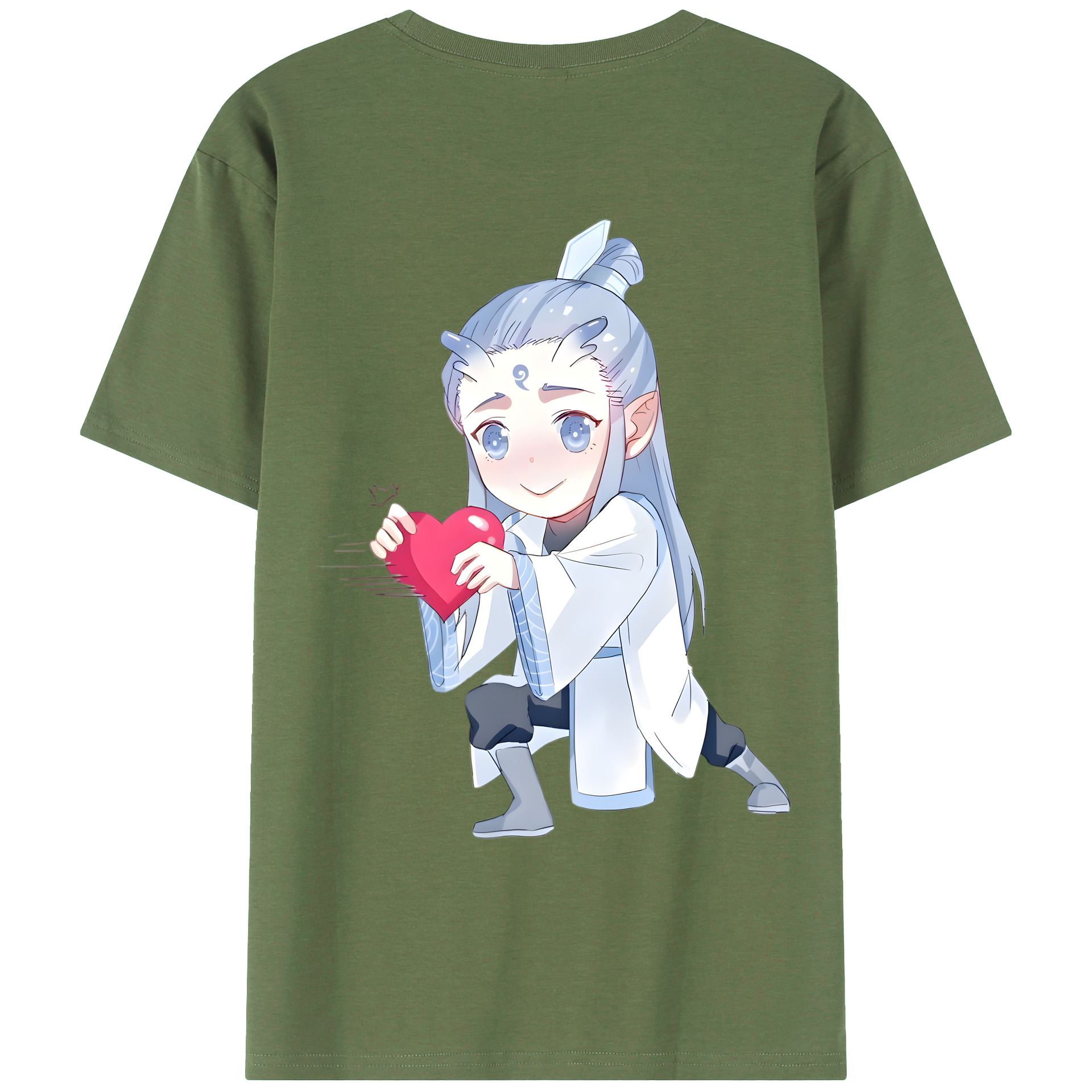 （画像用） Ne Zha 2 ナタ 魔童の大暴れ 綿100％ メンズ半袖Tシャツ（バックプリント） 通気性